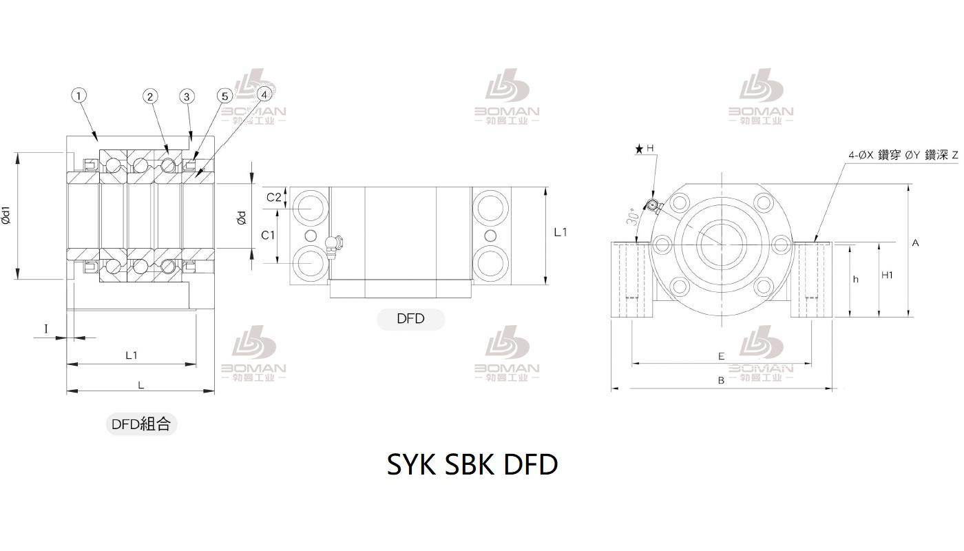 SYK MBL20-X syk丝杆支撑座3d